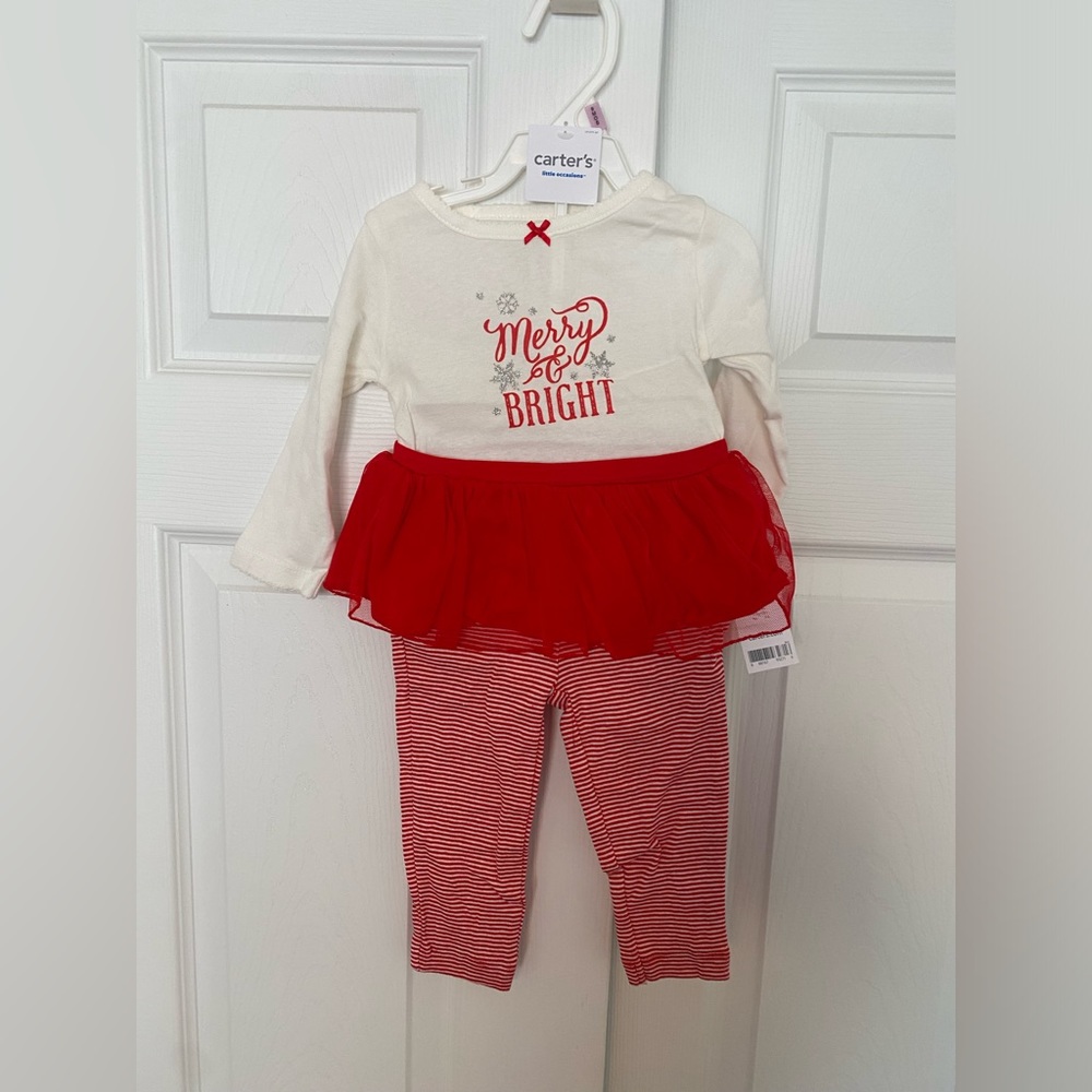 Brand new Carters Christmas outfit size 9 months Girls ‘Merry and Bright’